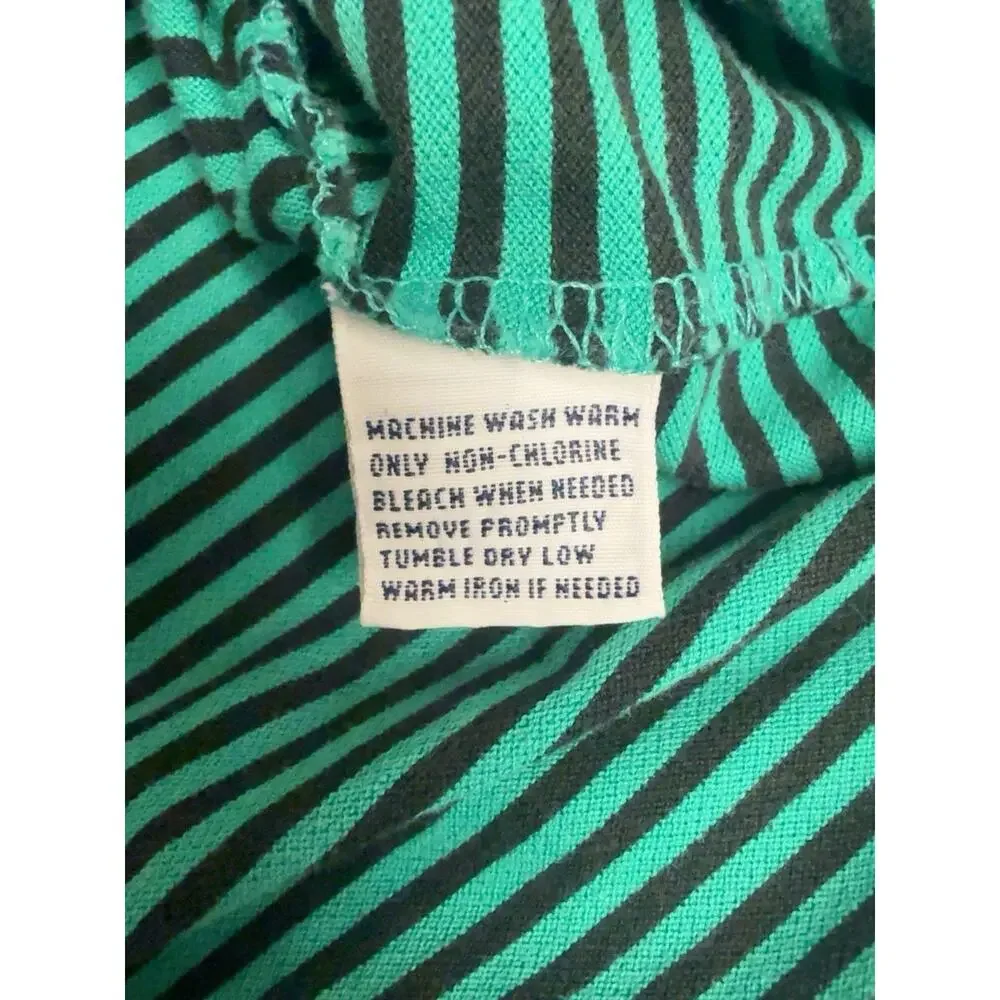 Polo Golf Ralph Lauren Mens L Polo Shirt Green Black Stripe Cotton Pony Logo